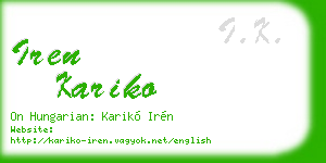 iren kariko business card