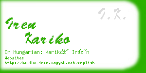 iren kariko business card